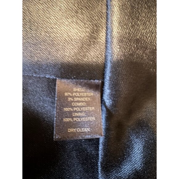 WHBM Dress 14 Black A Line V Front Back Sleeveless Stretch Mesh Trim - Picture 13 of 15